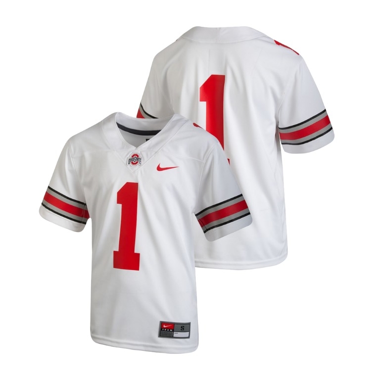 Ohio State Buckeyes Youth NCAA #1 White Nike Team Replica College Football Jersey GJT4449GR